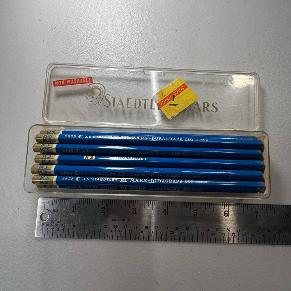 Vintage Staedtler Mars-Duragraph 2825 K3 Pencils Made in Germany Set of 12 Case